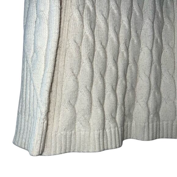 Cremieux Ladies Chunky Ivory Cable Knit Cowlneck Sweater, Size Small - Picture 4 of 5